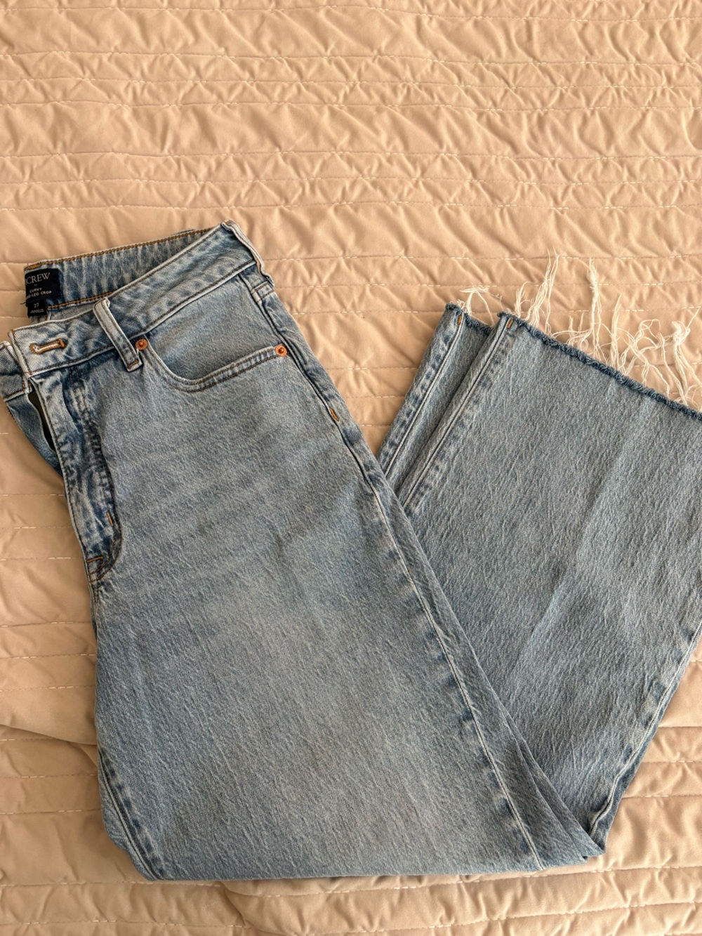 J crew curvy wide leg cropped light jeans